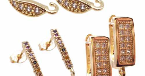 Kit 80 Ganci Per Orecchini A Monachella In Acciaio Placcato Oro 24K, Con Leva Posteriore, Per Creazione Gioielli