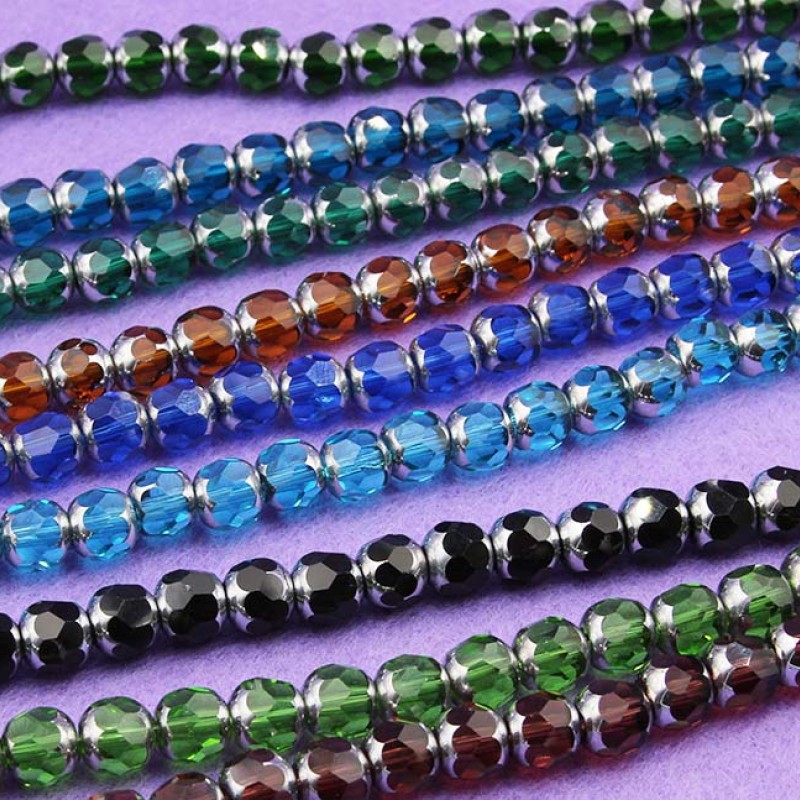 Cristalli silver edge sfac. 8 mm gialli filo 39 pz Cristalli silver edge sfac. 8 mm gialli filo 39 pz