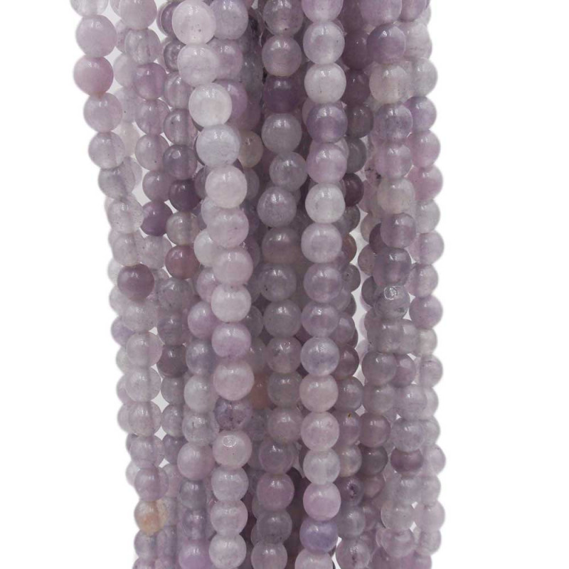 Agata colorata grigia 4 mm tonda liscia filo 40 cm (grey88) - pietreeminuterie.com