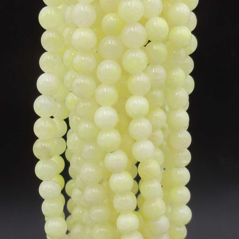 Agata gialla lemon 4 mm tonda liscia filo 40 cm (lemon99) - pietreeminuterie.com