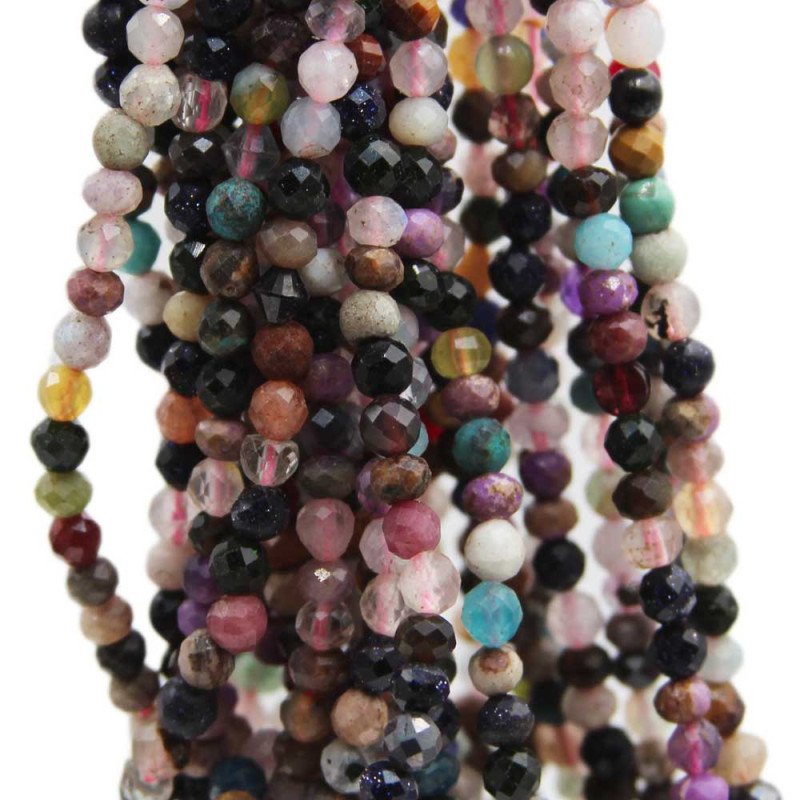 Pietre Dure miste 4 mm grado A+ filo 40 cm (mix4mm83) - pietreeminuterie.com