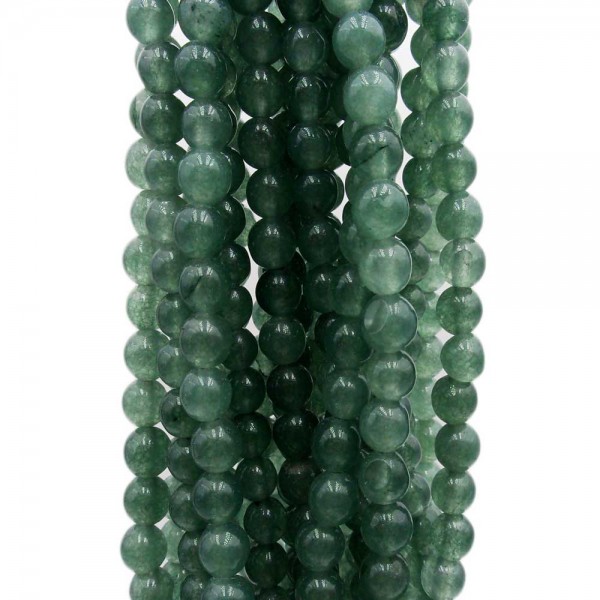 Pietre Dure Agata Colorata 4/6 mm | Agata verde tonda liscia 3.5 mm filo 40 cm - verde7738
