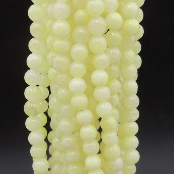 Agata gialla lemon 4 mm tonda liscia filo 40 cm Agata gialla lemon 4 mm tonda liscia filo 40 cm