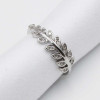 Anello argento regolabile foglia con strass bianchi (aznell11) - pietreeminuterie.com