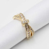 Anello oro regolabile con nodo e strass bianchi (daane2) - pietreeminuterie.com
