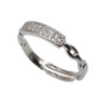 Anello regolabile argento fascia con cristalli (h6fd33) - pietreeminuterie.com
