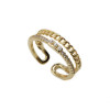 Anello regolabile oro con cristalli e perle bianche (per66z22) - pietreeminuterie.com