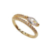Anello regolabile oro con cristalli piccoli e pietra a goccia (ser0p073) - pietreeminuterie.com