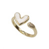 Anello regolabile oro con cuore bianco e cristalli (he33a122) - pietreeminuterie.com