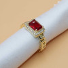 Anello regolabile oro con strass e pietra centrale rubino (rub77aa) - pietreeminuterie.com