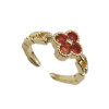 Anello regolabile oro fiore con cristalli topazio marrone (top99fior) - pietreeminuterie.com