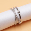 Anello regolabile platino 3 fili strass bianchi (pldd45cc) - pietreeminuterie.com