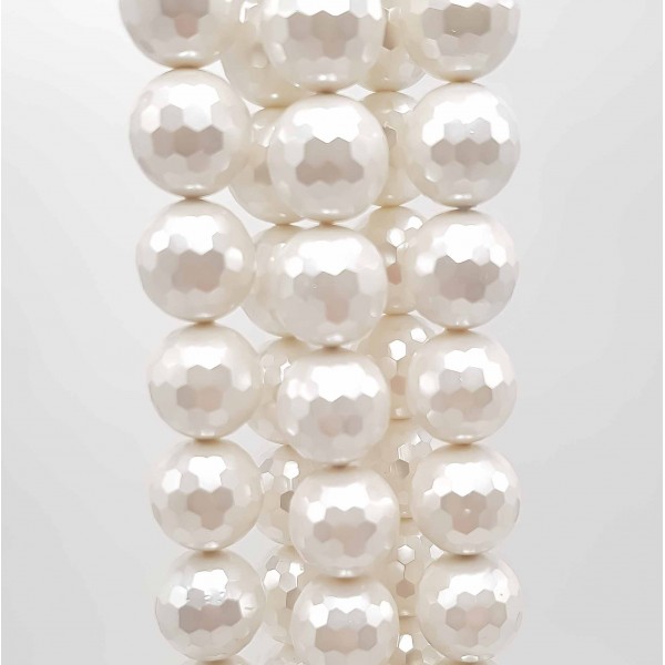 Perline Conchiglia | Conchiglie tonde bianche 10 mm grado aaaa pacco 10 pezzi - Conc3