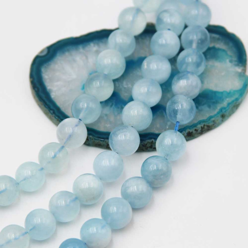 Acquamarina tonda liscia grado A+++ 10 mm conf. 4 pz (acq-10mm) - pietreeminuterie.com