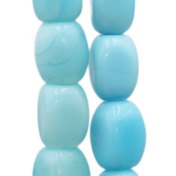Agata azzurra barilotto liscio 17x13 mm circa 2 pz