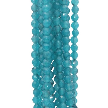 Agata azzurra rutilata tonda sfac. 4 filo 40 cm