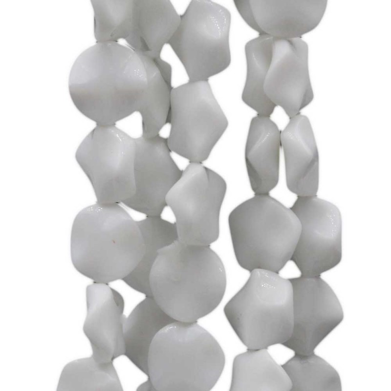 Agata bianca gettone ondulato 16 mm 5 pz - bian6agat - pietreeminuterie.com Agata bianca gettone ondulato 16 mm 5 pz (bian6agat) - pietreeminuterie.com