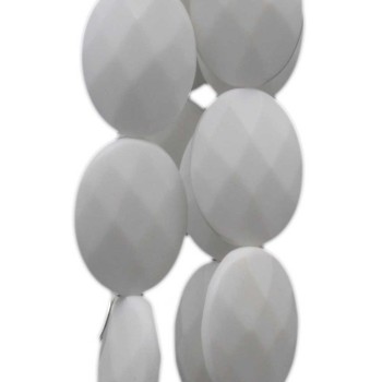 Agata bianca ovale sfac. 25x18 mm 2 pz