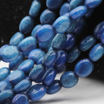 Agata blu pepite lisce 9/10 mm filo 40 cm