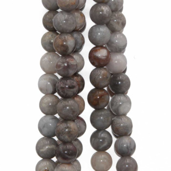 Agata crazy grigia tonda liscia 8 mm filo 40 cm