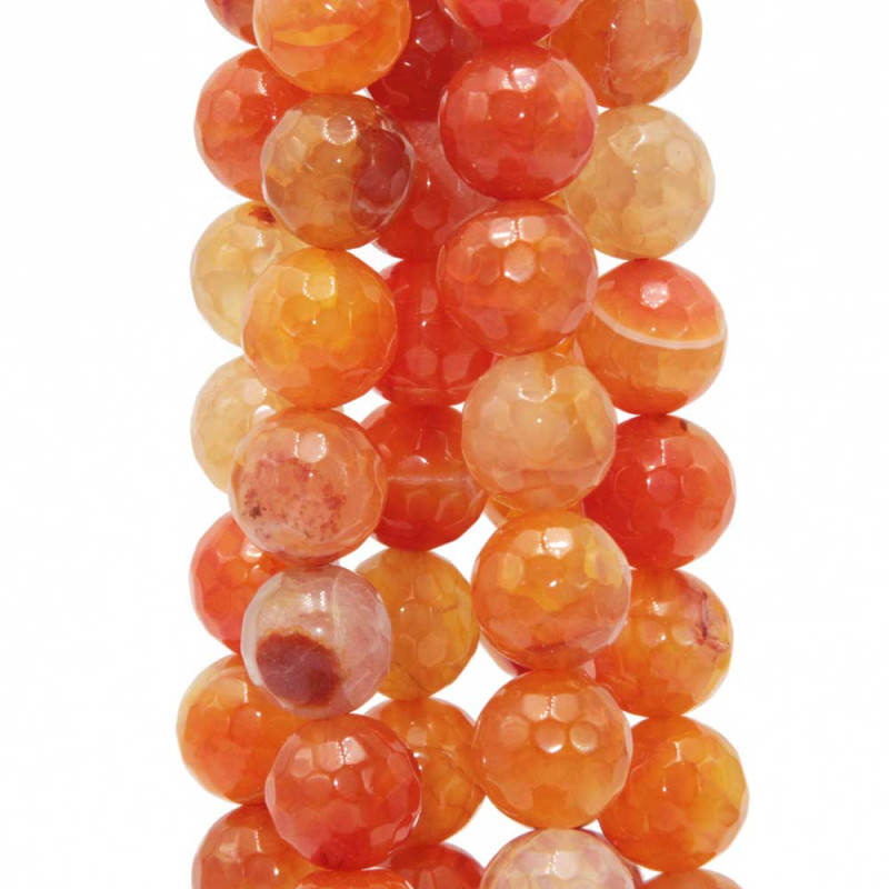 Agata di fuoco arancio 12 mm sfac. filo 40 cm (fuoc-10-ara) - pietreeminuterie.com