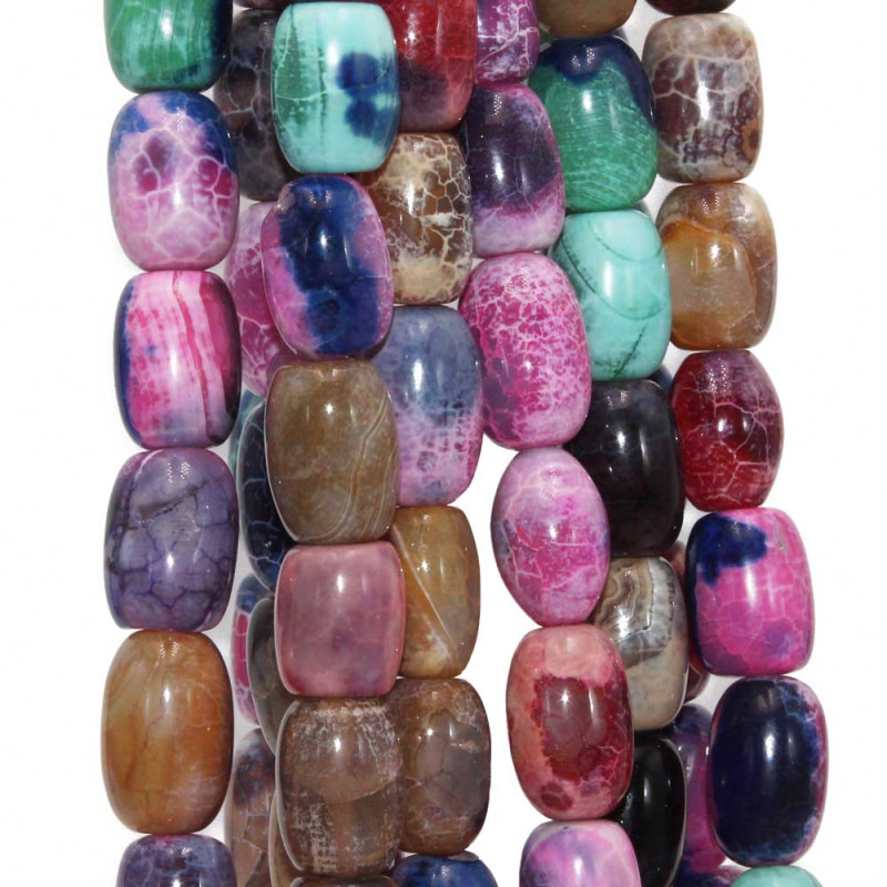 Agata di fuoco barilotto 16x10 filo 40 cm (ba83-03) - pietreeminuterie.com