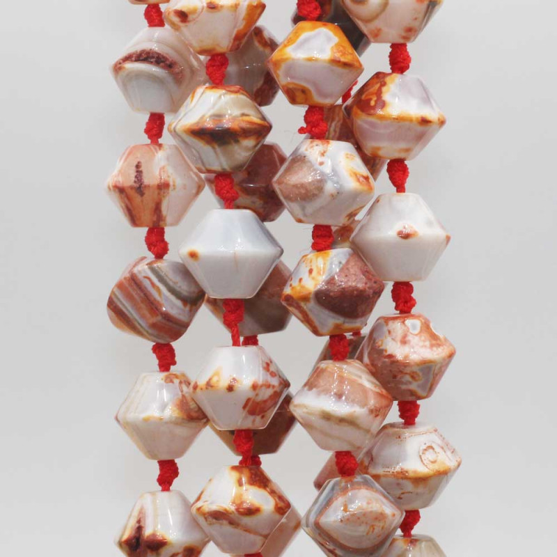 Agata di fuoco bicono 11x13 mm circa 6 pz (fuo-bi-11) - pietreeminuterie.com