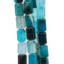 Agata di fuoco colonna liscia azzurra 12x9 mm filo 40 cm