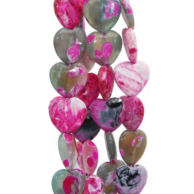 Agata di fuoco cuore liscio 20 mm rosa pacco 4 pz (cuo-90-ft1) - pietreeminuterie.com