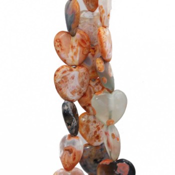 Agata di fuoco cuore liscio 20 mm arancio pacco 4 pz Agata di fuoco cuore liscio 20 mm arancio pacco 4 pz