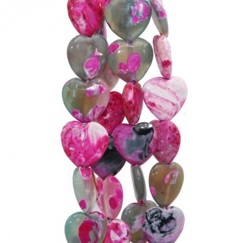 Agata di fuoco cuore liscio 20 mm rosa pacco 4 pz Agata di fuoco cuore liscio 20 mm rosa pacco 4 pz