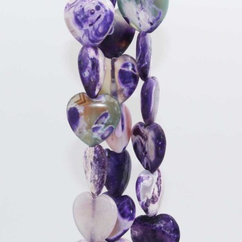 Agata di fuoco cuore liscio 20 mm viola pacco 4 pz Agata di fuoco cuore liscio 20 mm viola pacco 4 pz