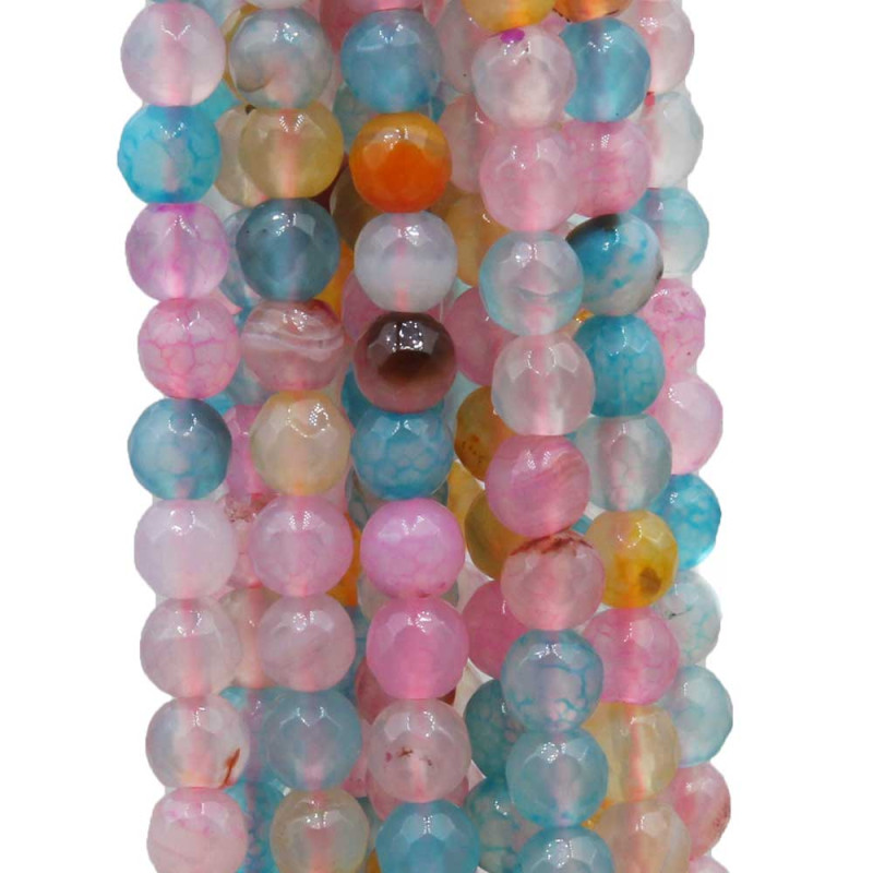 Agata di fuoco colorata tonda sfac. 6 mm filo 40 cm (jh8-00-111) - pietreeminuterie.com