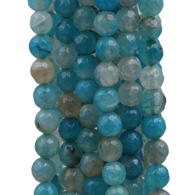 Agata di fuoco tonda azzurra sfac. 8 mm filo 40 cm (fuo-1-1a1) - pietreeminuterie.com