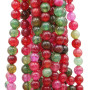 Agata di fuoco tonda liscia 6 mm colorata filo 40 cm