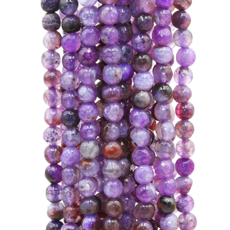 Agata di fuoco viola tonda sfac. 6 mm filo 40 cm (jh8-00-11) - pietreeminuterie.com