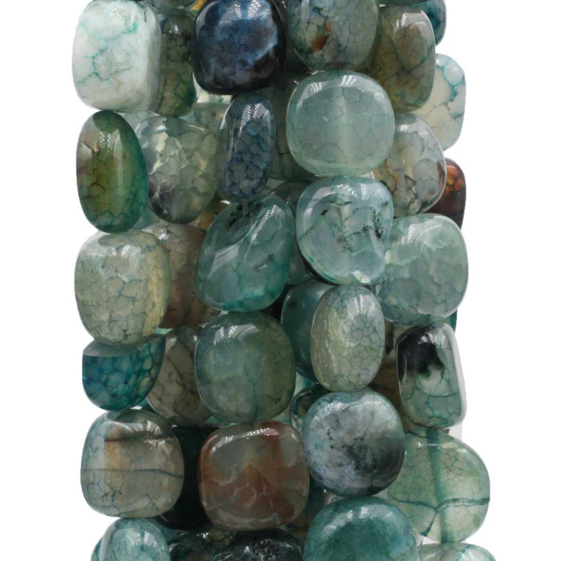 Pepite agata di fuoco verde 16/18 mm filo 40 cm (pepl-2) - pietreeminuterie.com