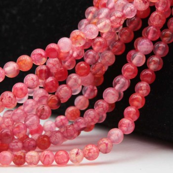Agata di fuoco rosa tonda liscia 4 mm filo 40 cm Agata di fuoco rosa tonda liscia 4 mm filo 40 cm