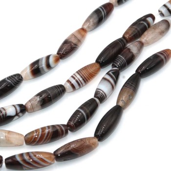 Agata madagascar colonna ovale 28x10 mm 2 pz