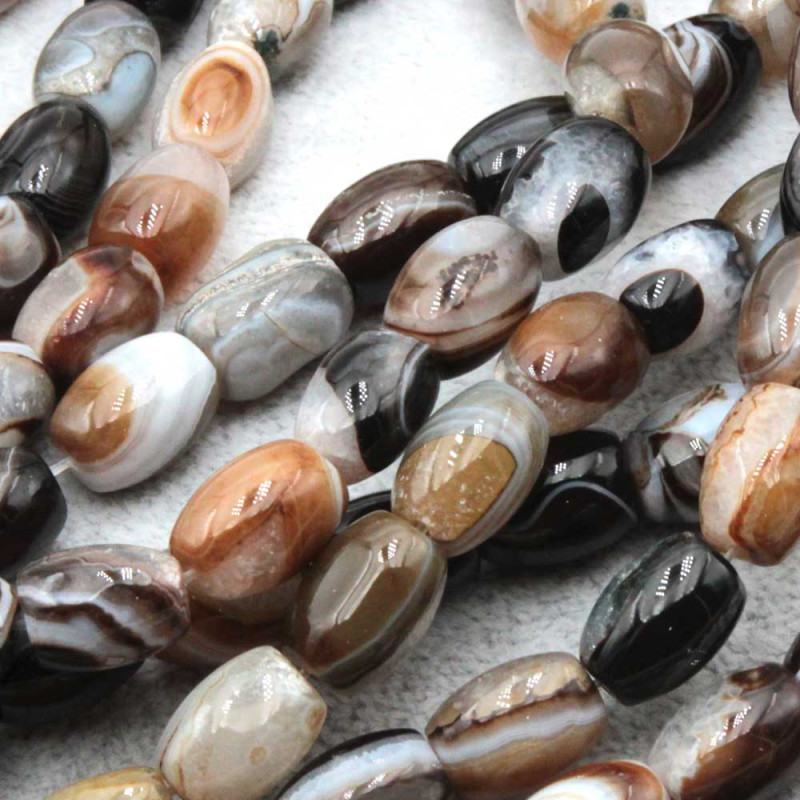 Agata madagascar barilotto liscio 13x10 mm filo 40 cm (bar-10x1) - pietreeminuterie.com