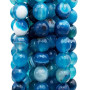 Agata striata tonda sfaccettata azzurra 10 mm pacco da 10 pezzi