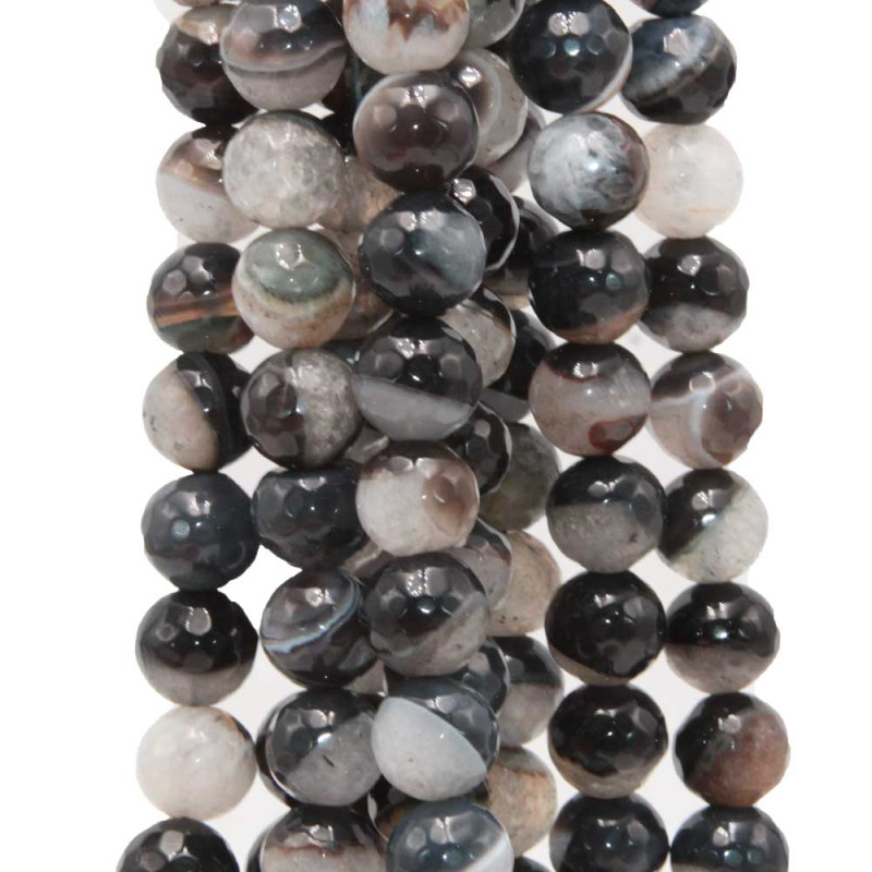 Agata madagascar inclusioni quarzo 12 mm sfac. filo 40 cm (mad-12-q) - pietreeminuterie.com