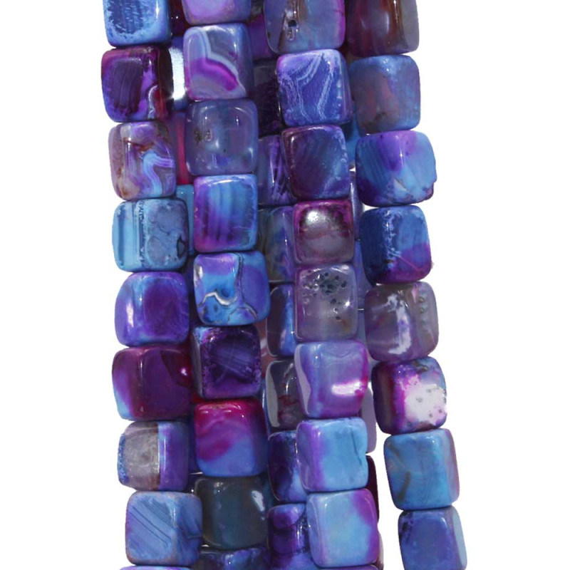 Agata striata colonna 14x9 mm circa 10 pz (cub-stri-09) - pietreeminuterie.com