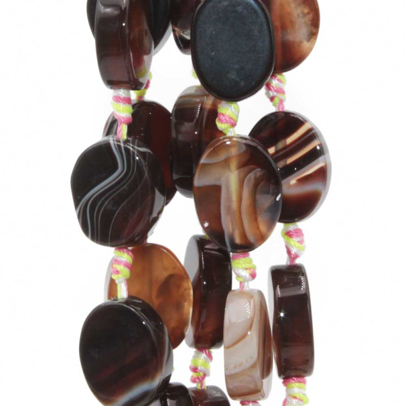 Agata striata marrone piastra liscia 20x15 mm conf.4 pz (pia-2772) - pietreeminuterie.com