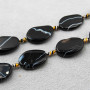 Agata striata piastra nera 31x22 mm liscia 2 pz