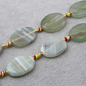 Agata striata piastra  verde 29x20 mm liscia 2 pz