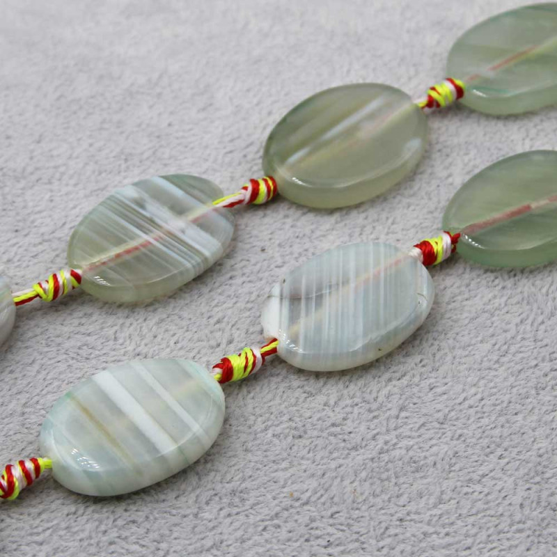 Agata striata piastra  verde 29x20 mm liscia 2 pz (stri-pia-1) - pietreeminuterie.com