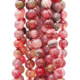 Agata striata rosa verde 10 mm tonda liscia filo 40 cm