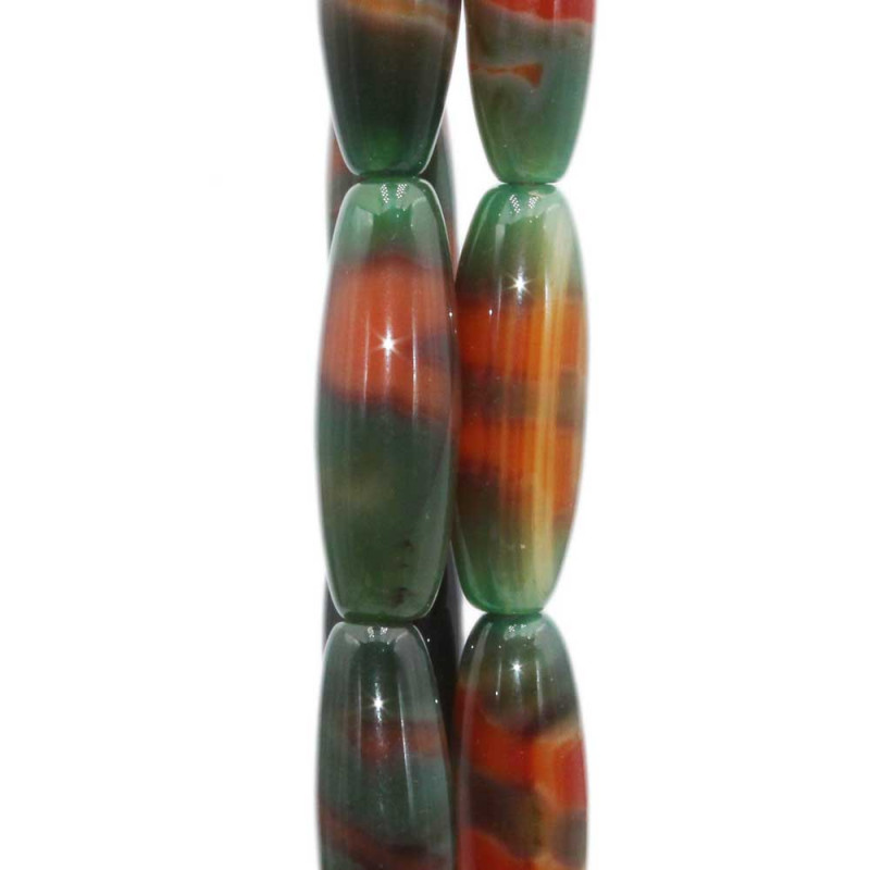 Agata striata verde colonna 40x13 mm 1 pz (stri4013q) - pietreeminuterie.com