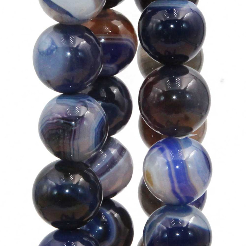 Agata striata viola tonda liscia 12 mm pacco 10 pz (st-11-0004) - pietreeminuterie.com